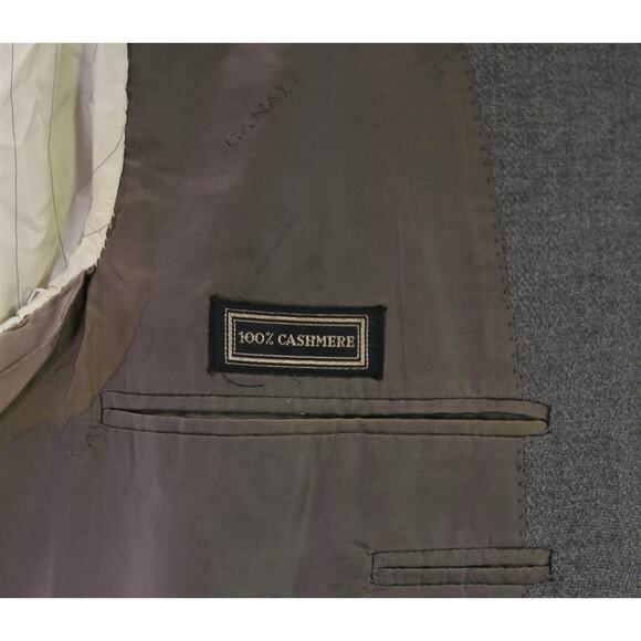 Canali Exclusive Collection Gray Knit Woven 100% Cashmere Blazer Jacket 40R - Picture 10 of 10